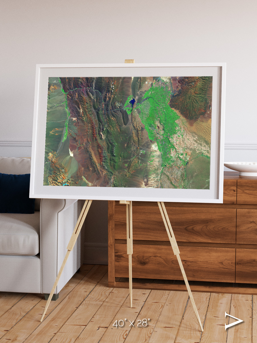 Channel Lines, Barreal Blanco Framed & Mounted Print