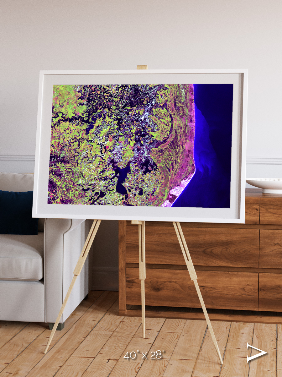 Wetland Mosaic, Cabo San Antonio Framed & Mounted Print