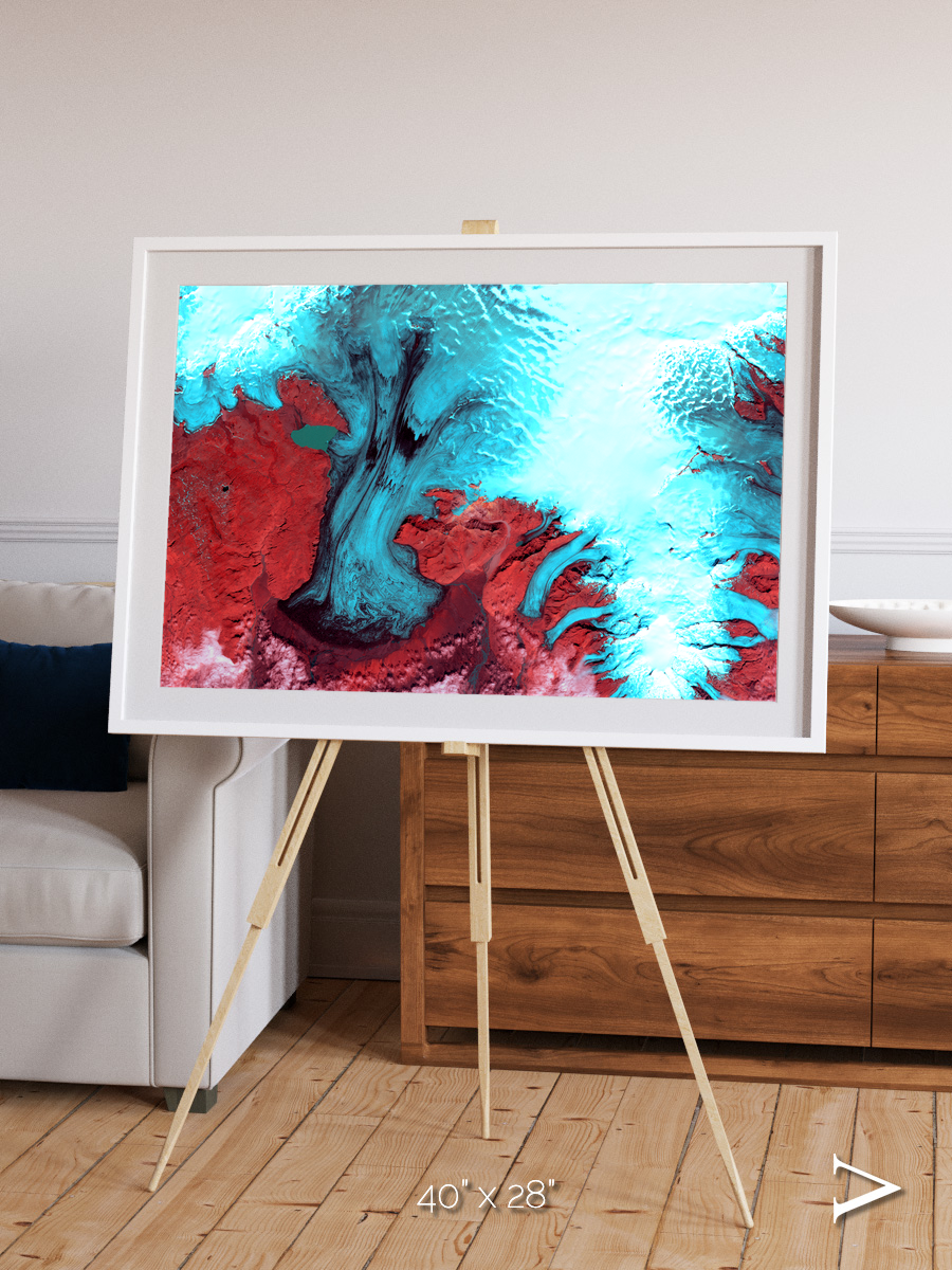 Polar Flow, Vatnajokull Glacier Ice Cap Framed & Mounted Print