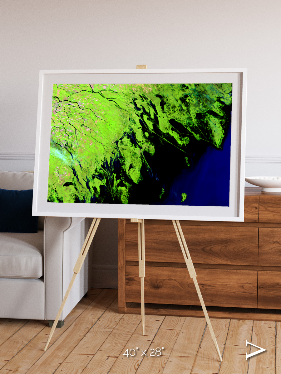 Delta Mosaic, Volga River Delta Framed & Mounted Print