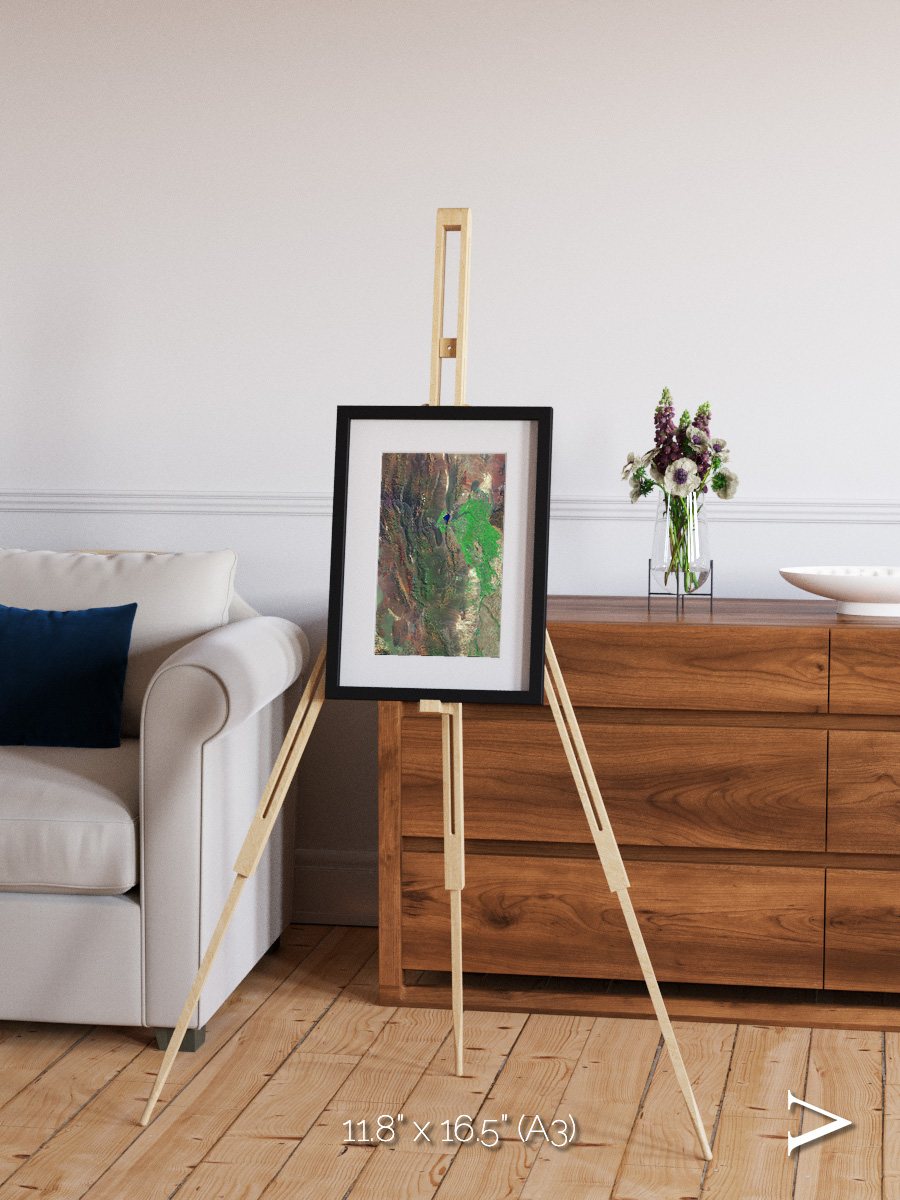 Channel Lines, Barreal Blanco Framed & Mounted Print