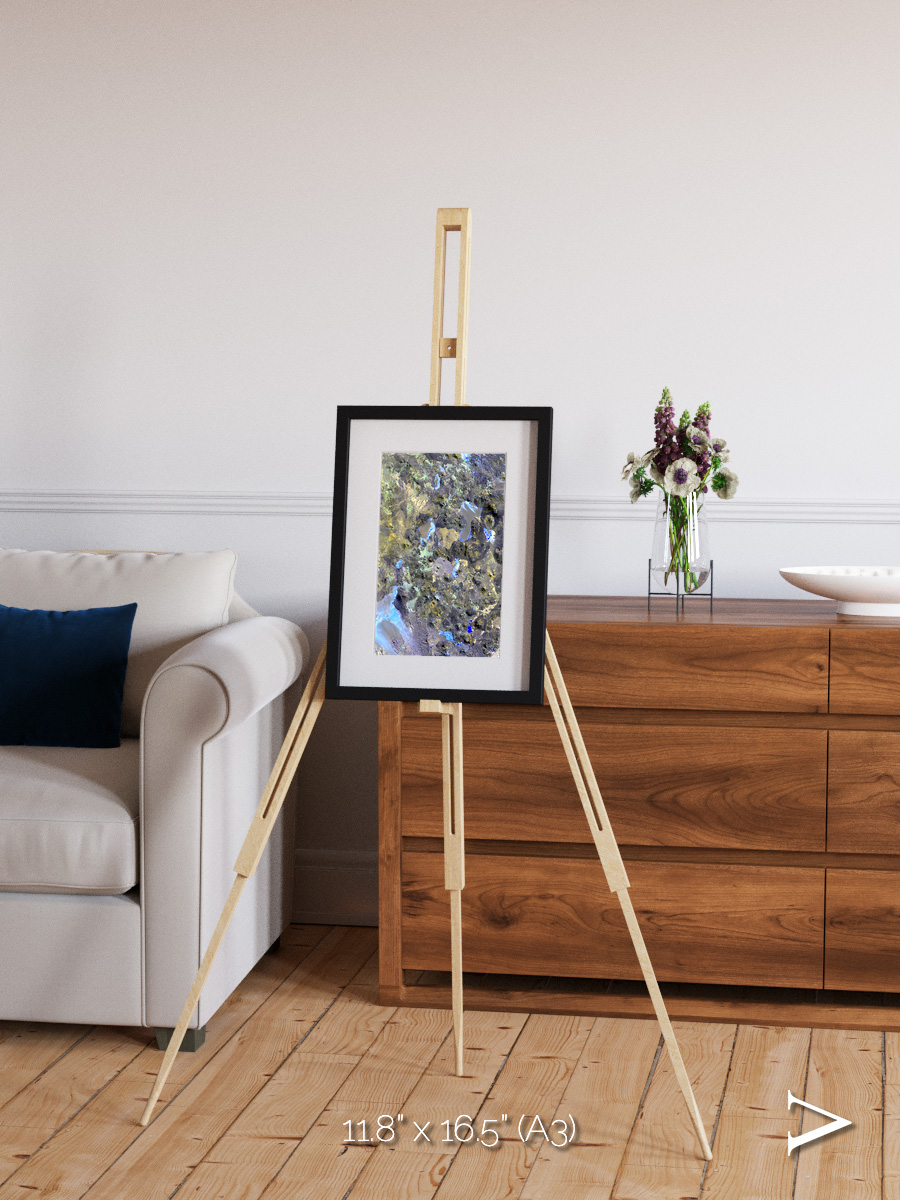 Lava Lines, Chilean Volcanoes Framed & Mounted Print