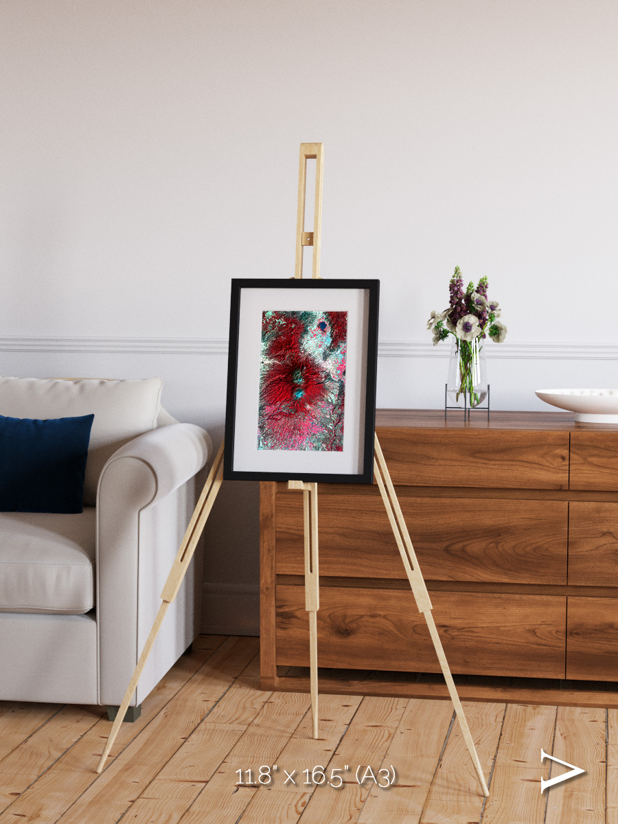 Lava Lines, Colima Volcano Framed & Mounted Print