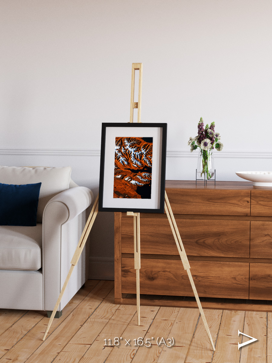 Striped Coast, Eyjafjörður Framed & Mounted Print