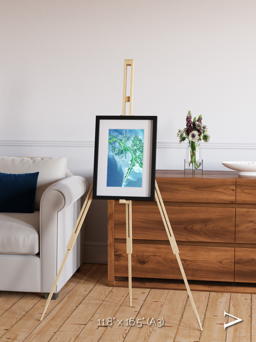 Arid Mosaic, Mississippi River Delta Framed & Mounted Print