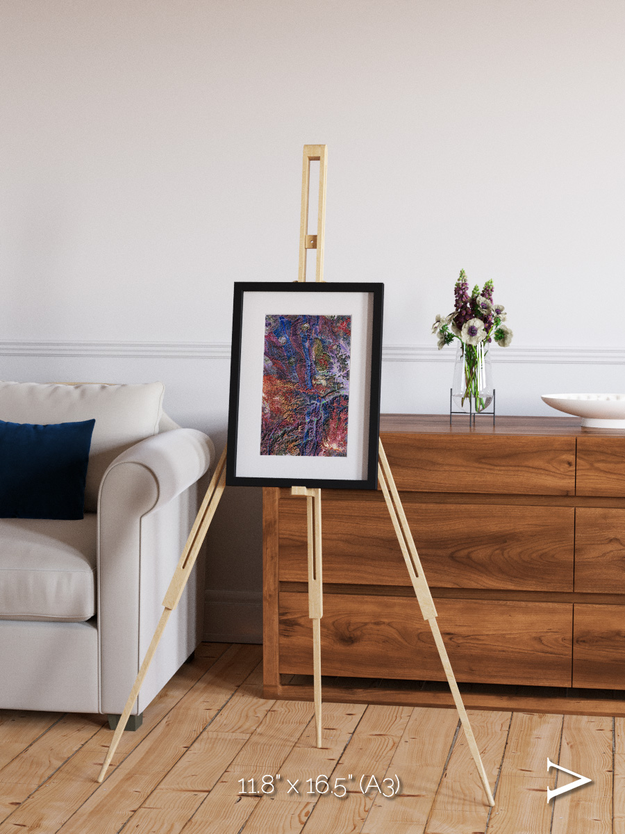 Geologic Tapestry, Asharah Fault Zone Framed & Mounted Print