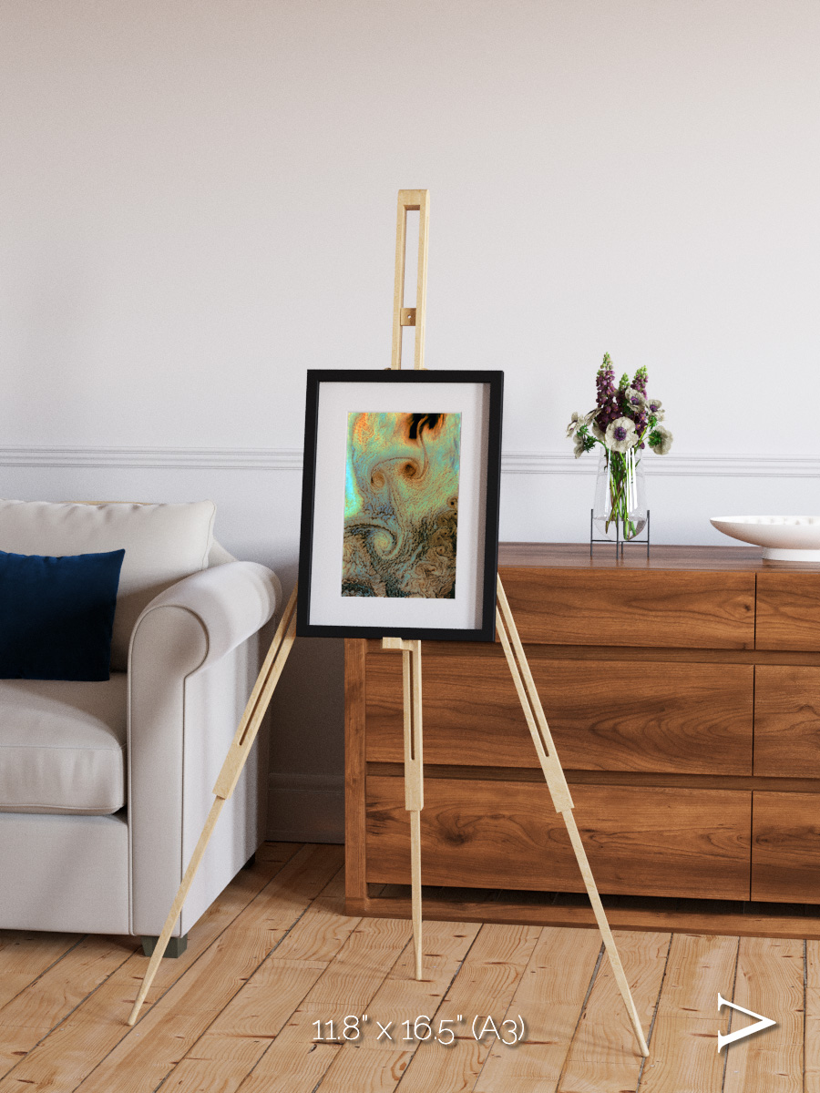 Atmospheric Patterns, Von Karman Vortices Framed & Mounted Print
