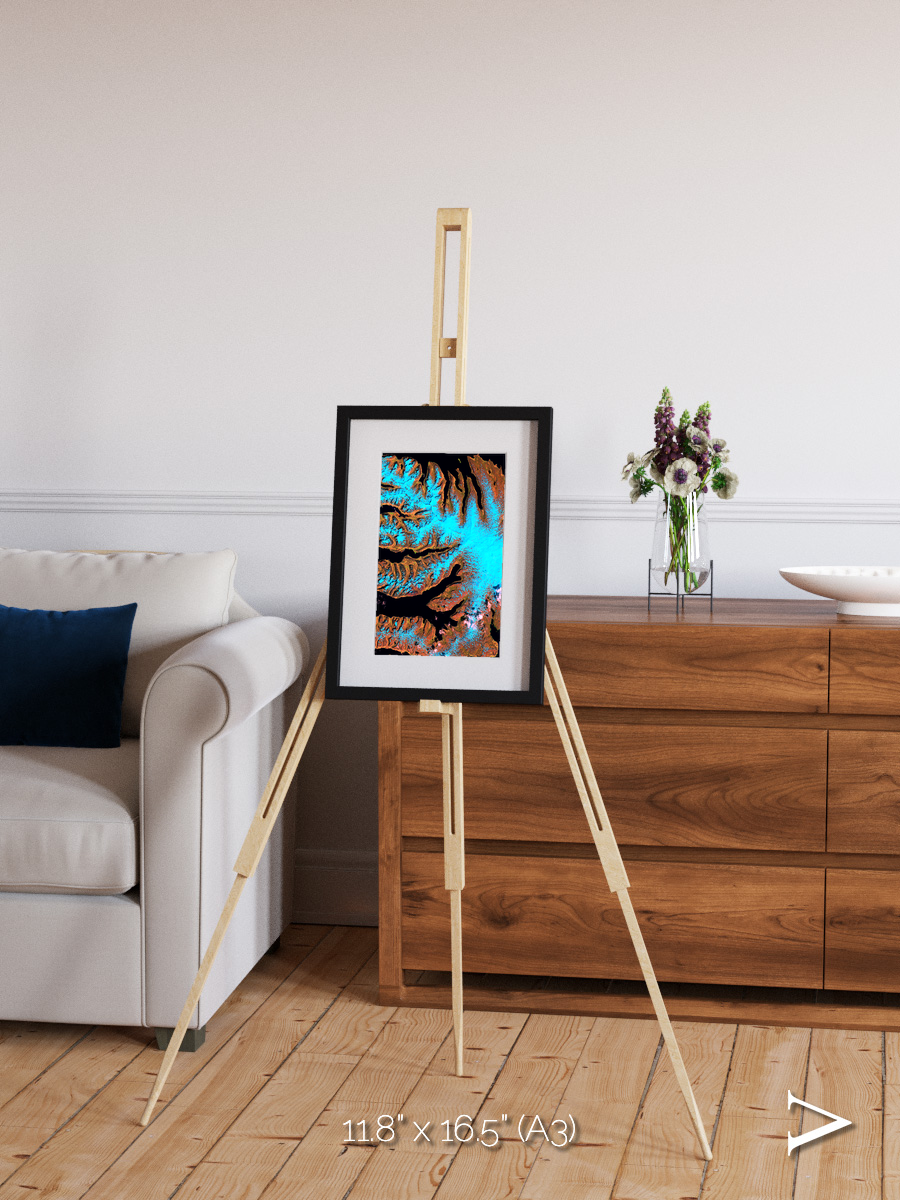 Frozen Currents, West Fjords Framed & Mounted Print