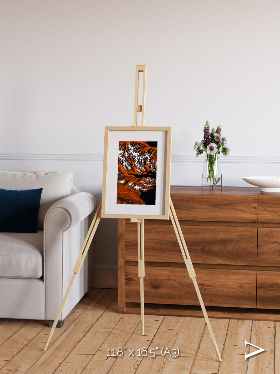 Striped Coast, Eyjafjörður Framed & Mounted Print