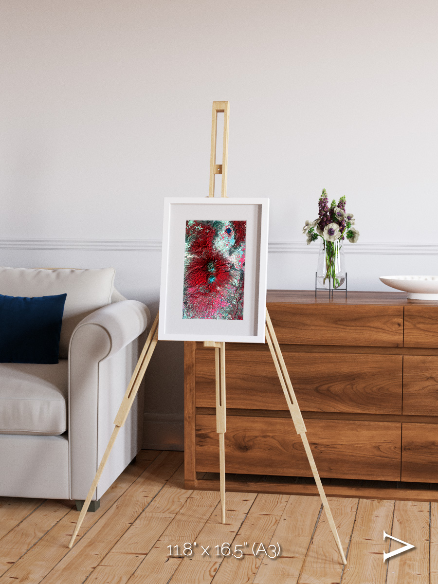 Lava Lines, Colima Volcano Framed & Mounted Print