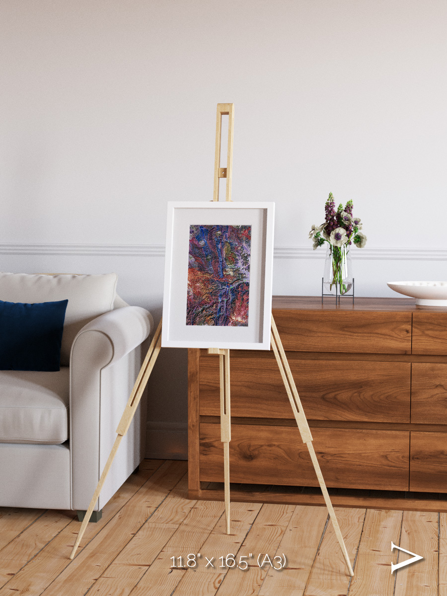 Geologic Tapestry, Asharah Fault Zone Framed & Mounted Print
