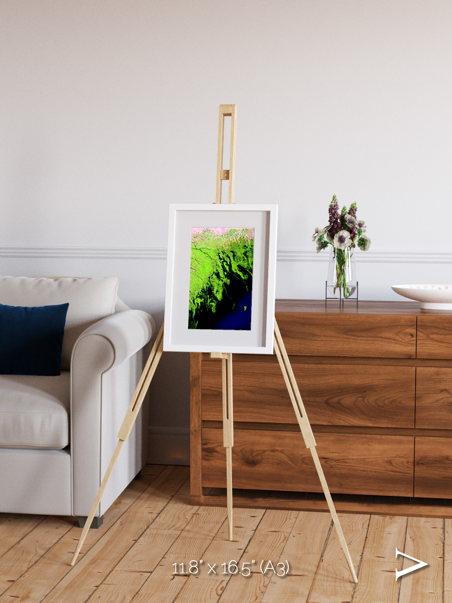 Delta Mosaic, Volga River Delta Framed & Mounted Print