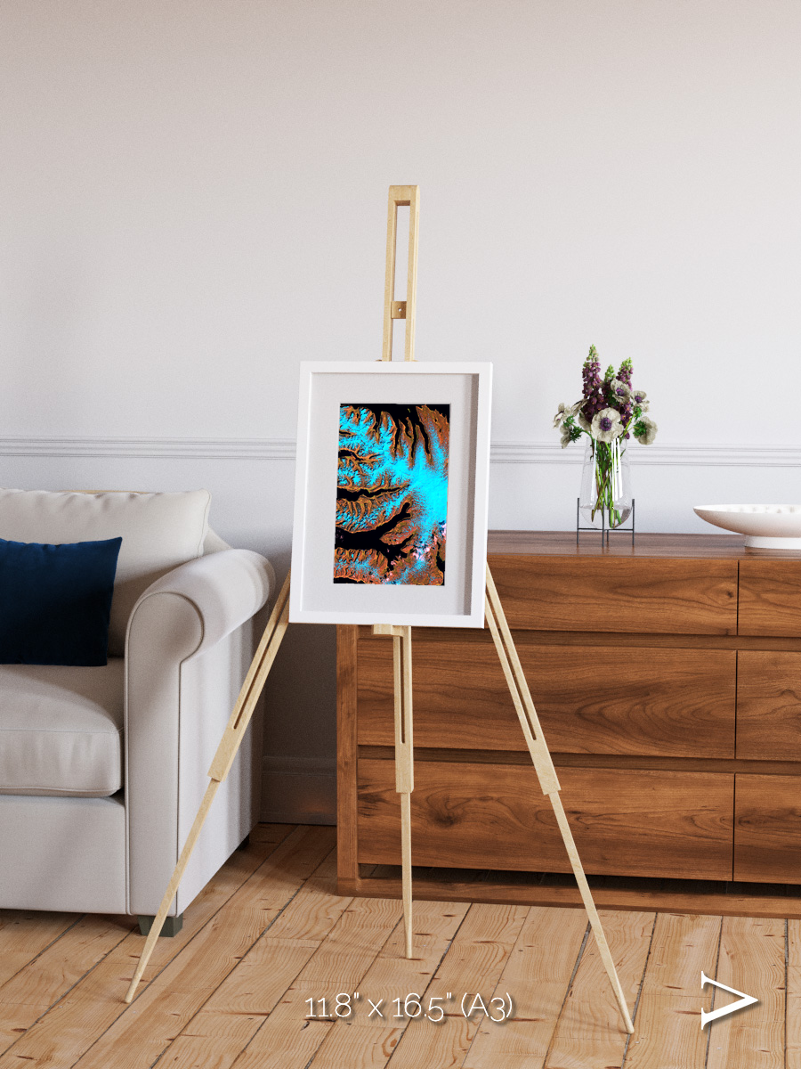 Frozen Currents, West Fjords Framed & Mounted Print