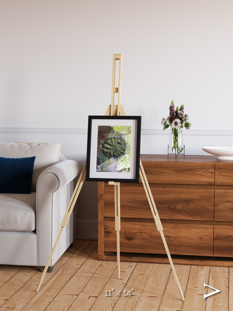 Windwritten Dunes, Brandberg Massif Framed & Mounted Print