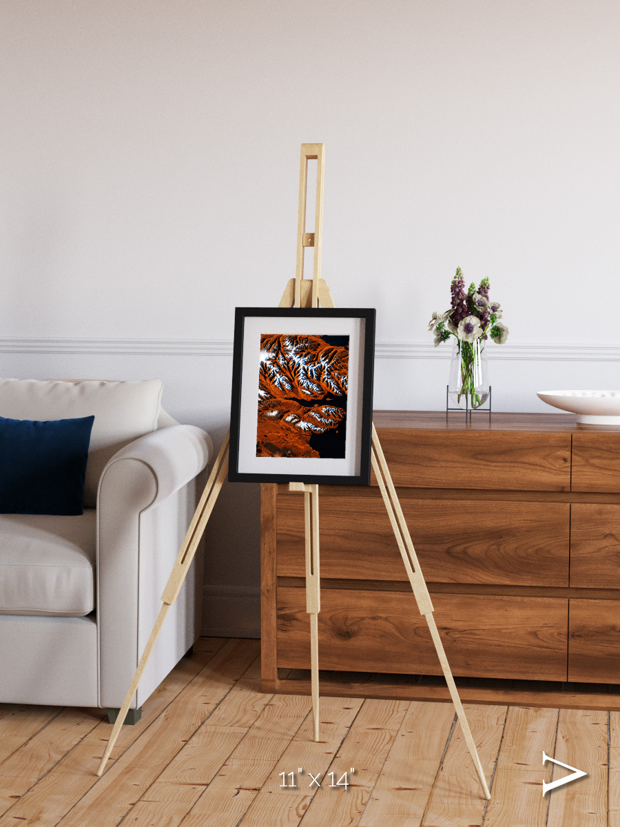 Striped Coast, Eyjafjörður Framed & Mounted Print