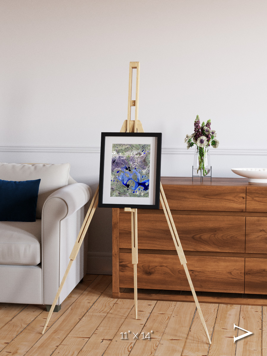 Lake Lines, Lake Carnegie Framed & Mounted Print