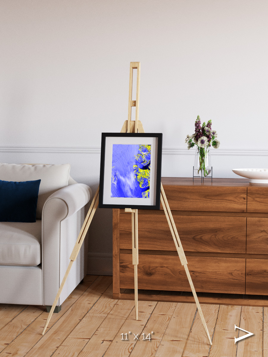 Islands in Snow, High Arctic Framed & Mounted Print