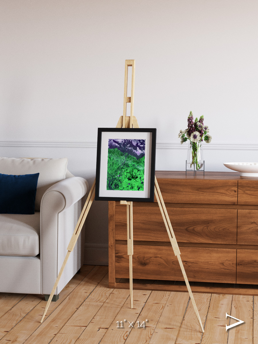 Polar Flow, Yukon Delta Framed & Mounted Print