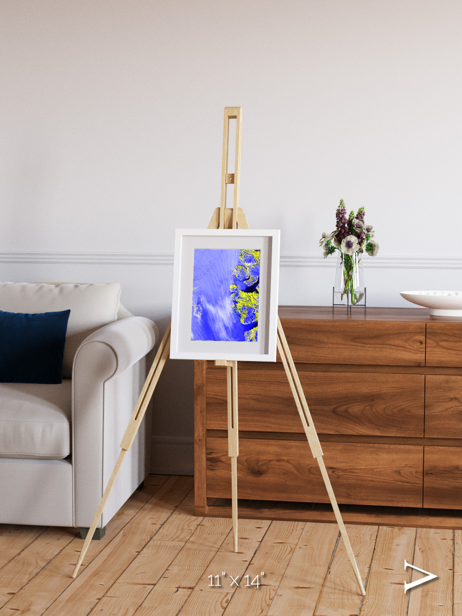 Islands in Snow, High Arctic Framed & Mounted Print