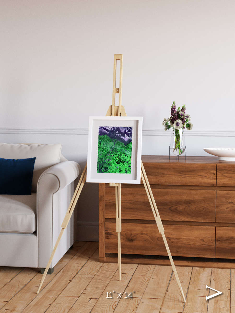 Polar Flow, Yukon Delta Framed & Mounted Print