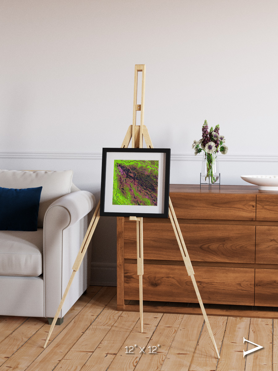 Channel Lines, Demini River Framed & Mounted Print
