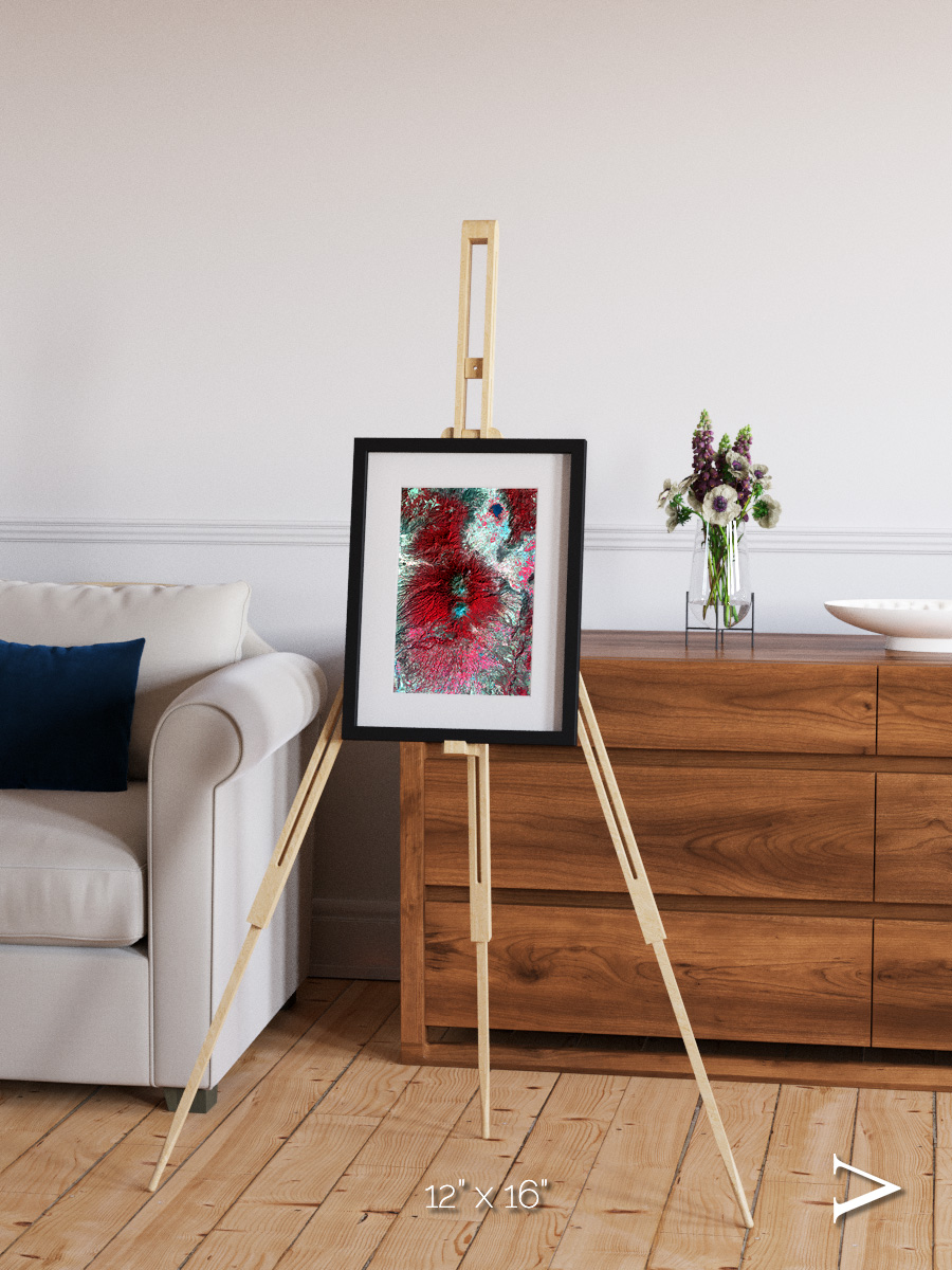 Lava Lines, Colima Volcano Framed & Mounted Print