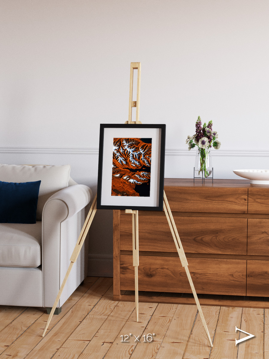 Striped Coast, Eyjafjörður Framed & Mounted Print