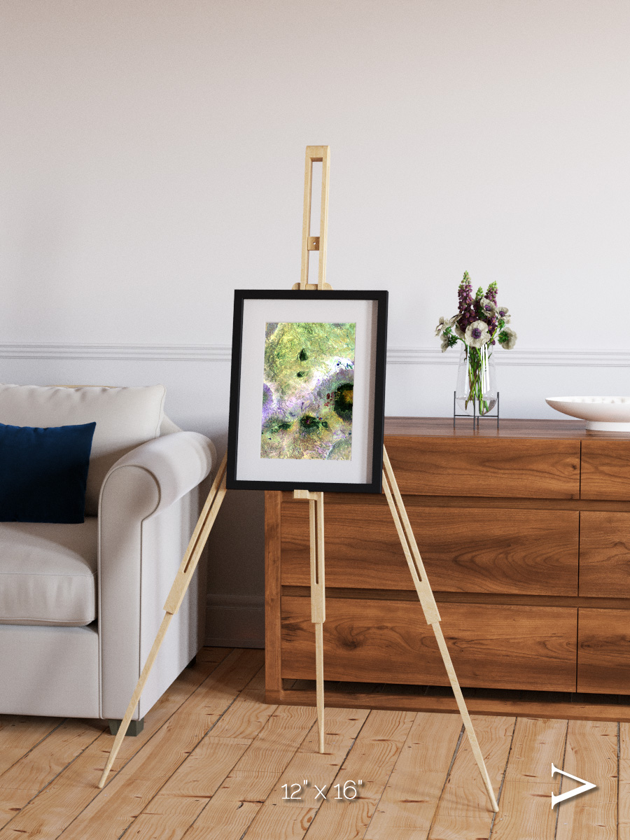 Folded Ridges, Kilimanjaro Framed & Mounted Print