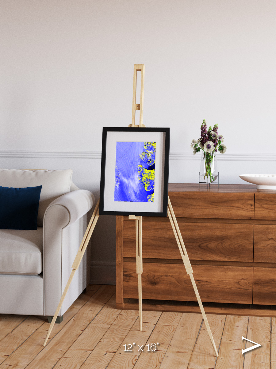 Islands in Snow, High Arctic Framed & Mounted Print