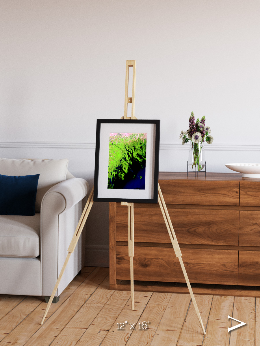 Delta Mosaic, Volga River Delta Framed & Mounted Print