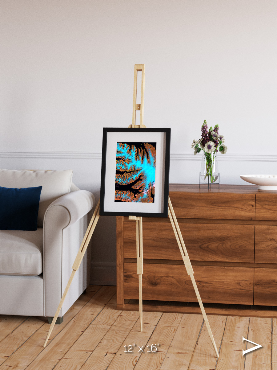 Frozen Currents, West Fjords Framed & Mounted Print