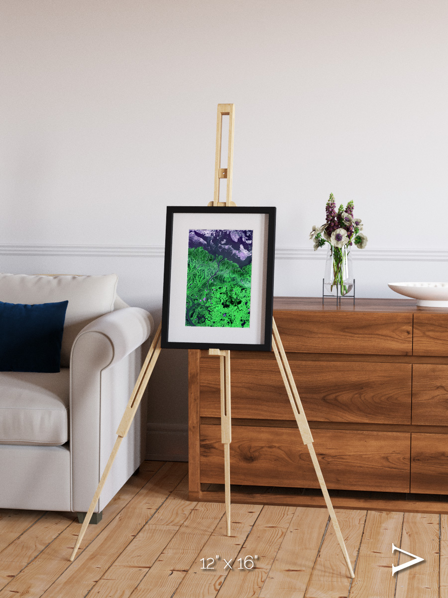 Polar Flow, Yukon Delta Framed & Mounted Print