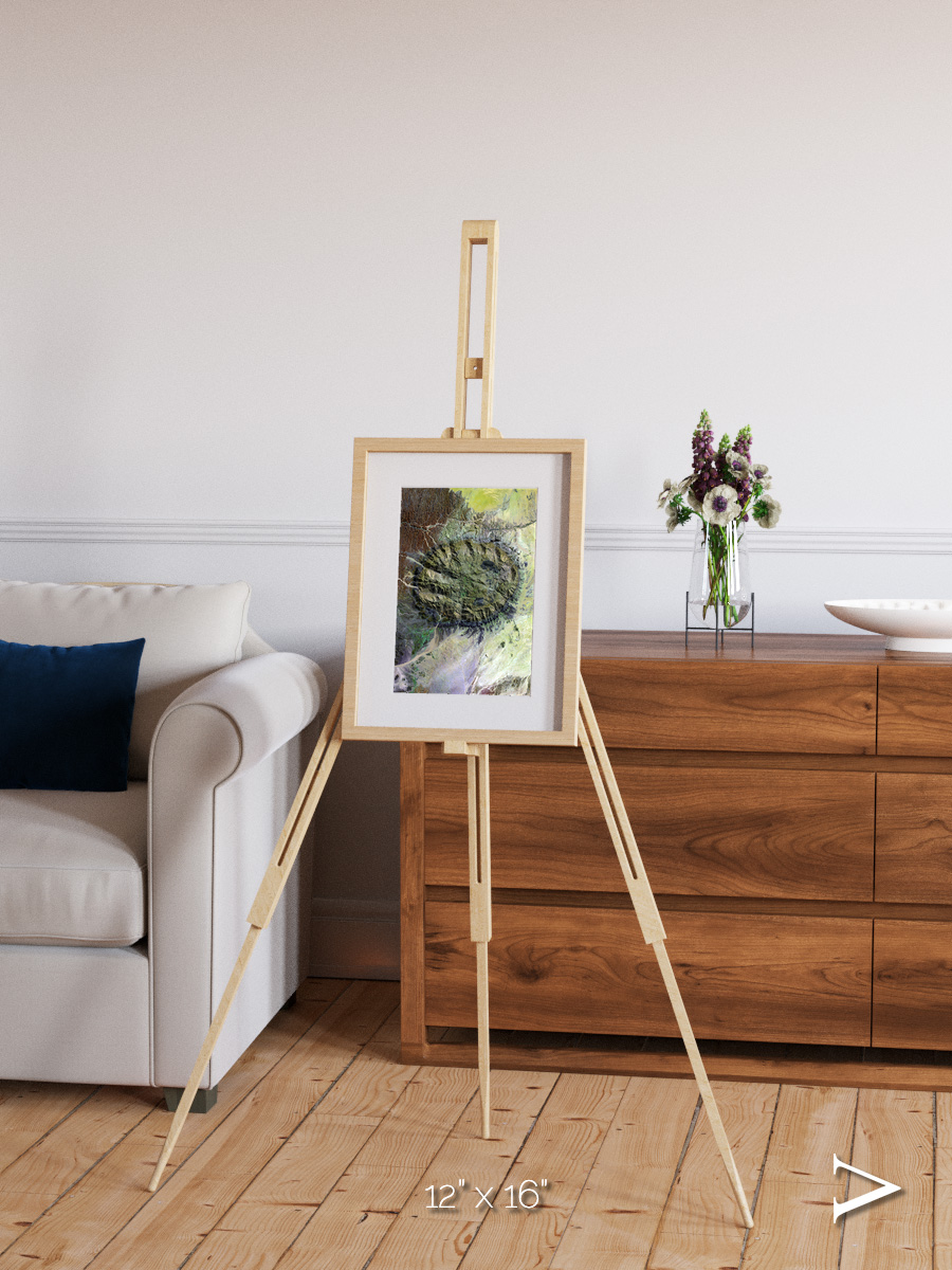 Windwritten Dunes, Brandberg Massif Framed & Mounted Print
