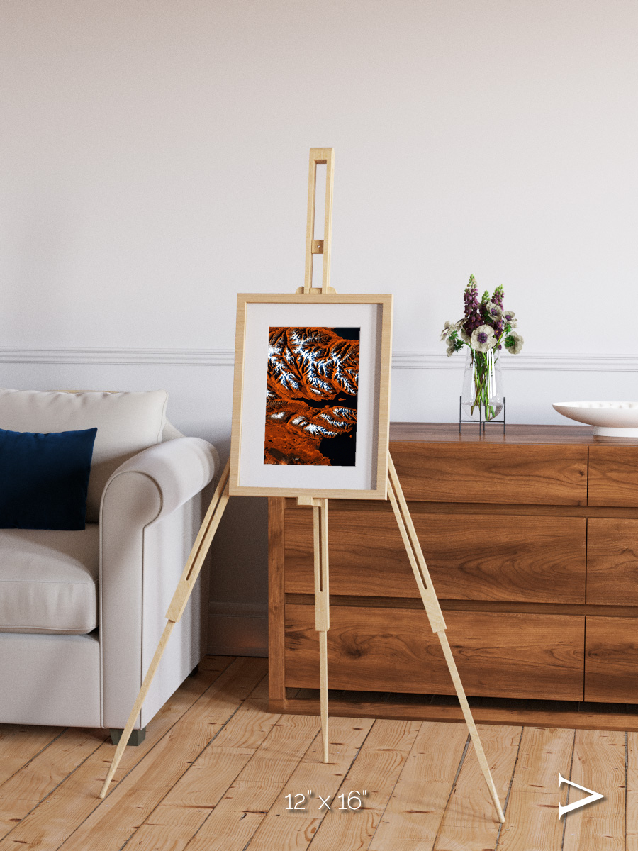 Striped Coast, Eyjafjörður Framed & Mounted Print