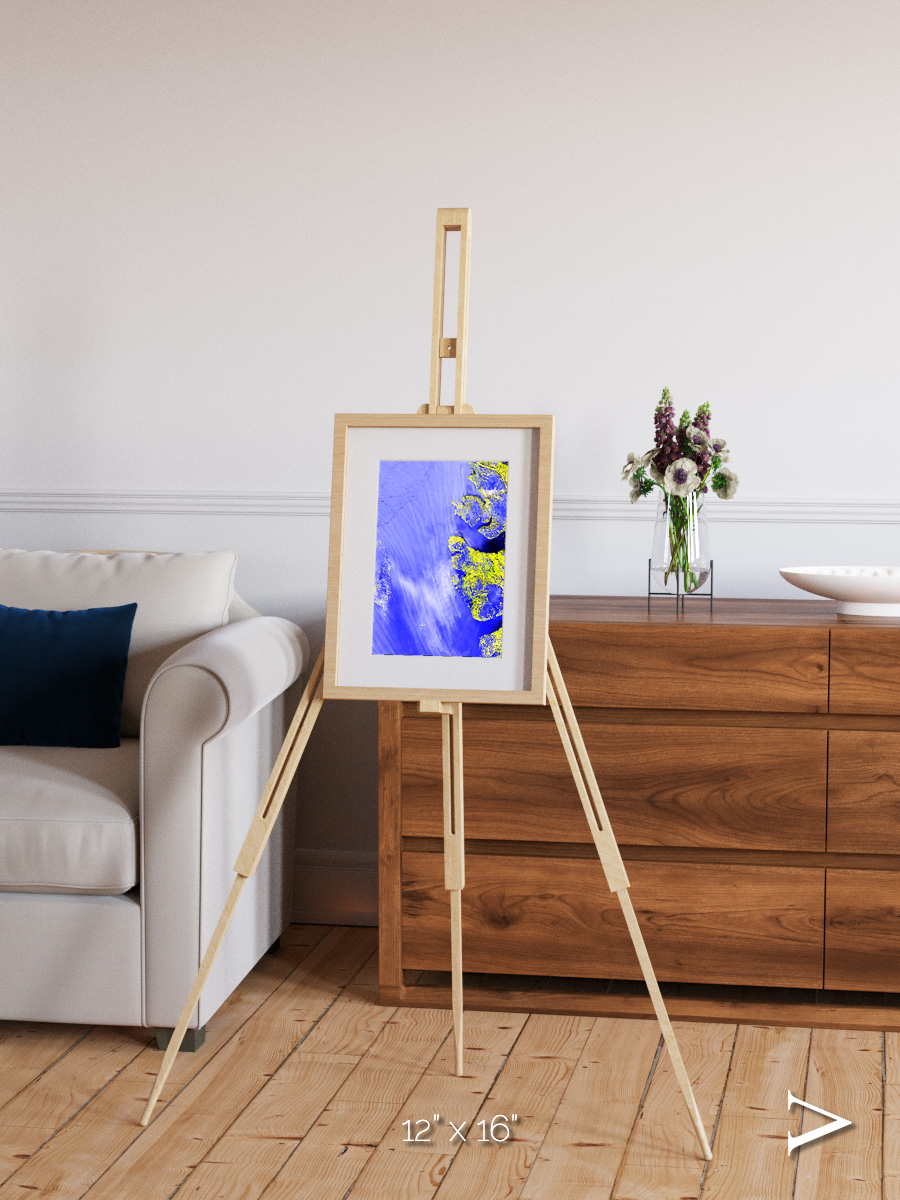 Islands in Snow, High Arctic Framed & Mounted Print