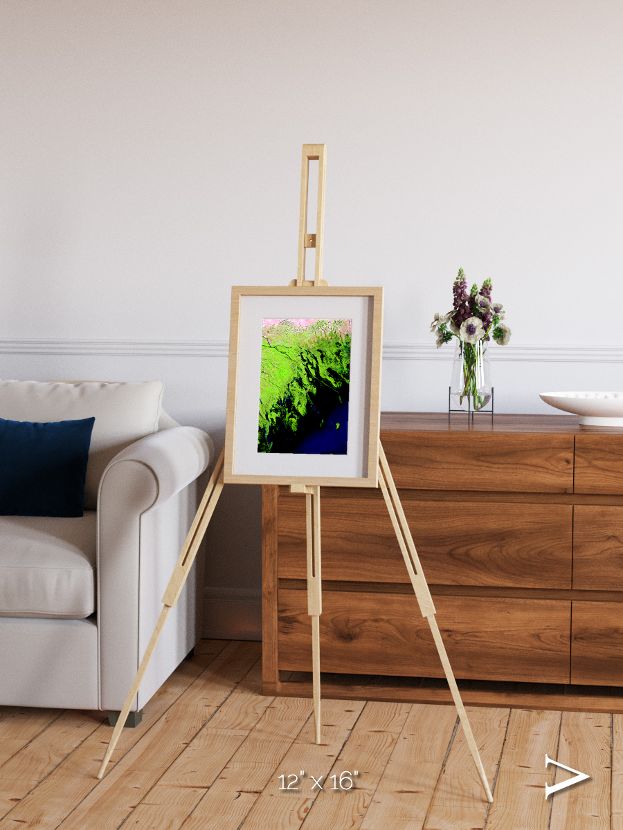 Delta Mosaic, Volga River Delta Framed & Mounted Print