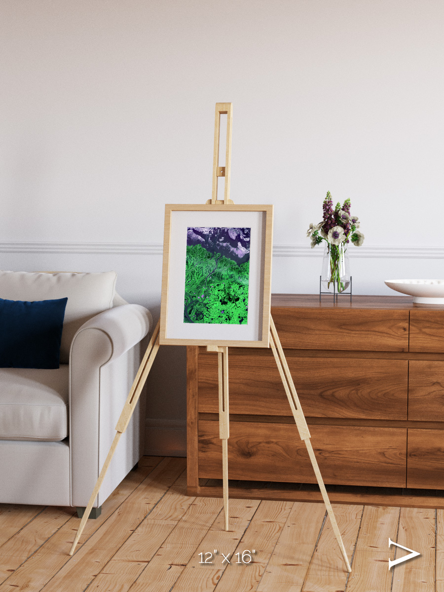 Polar Flow, Yukon Delta Framed & Mounted Print