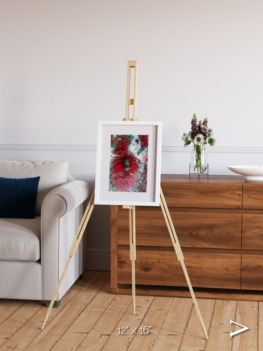 Lava Lines, Colima Volcano Framed & Mounted Print