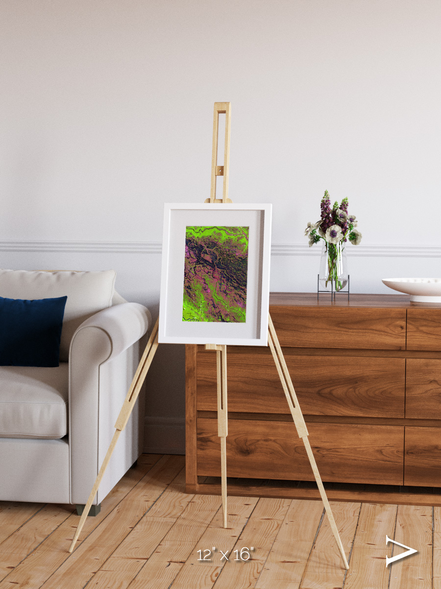 Channel Lines, Demini River Framed & Mounted Print