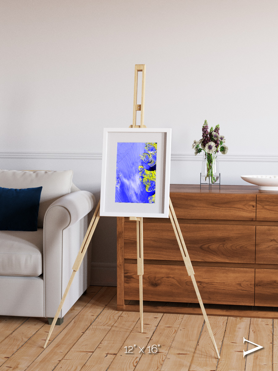 Islands in Snow, High Arctic Framed & Mounted Print