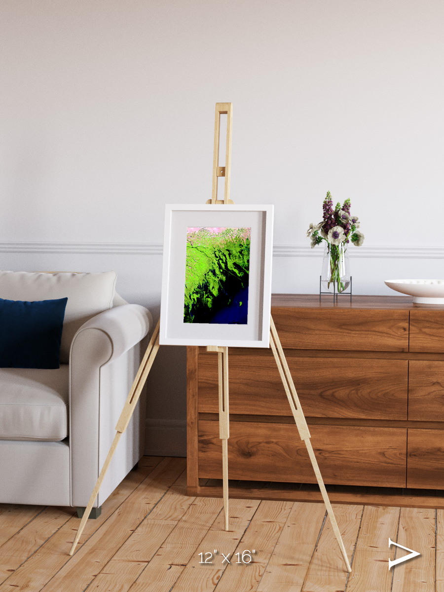 Delta Mosaic, Volga River Delta Framed & Mounted Print