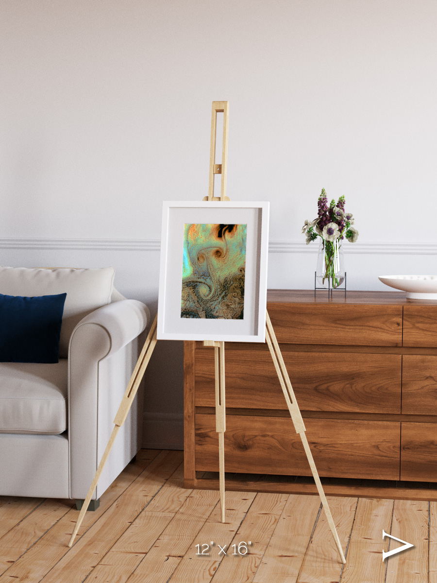 Atmospheric Patterns, Von Karman Vortices Framed & Mounted Print