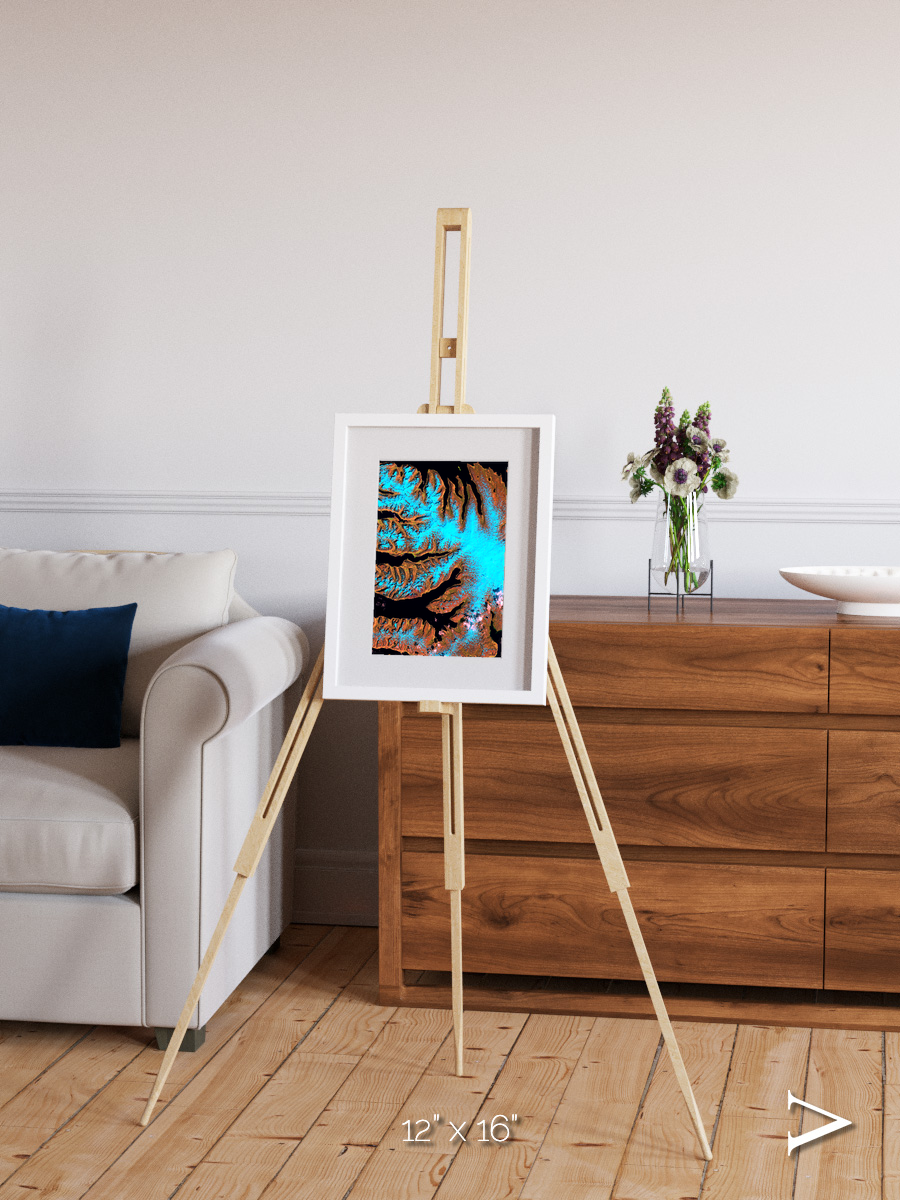 Frozen Currents, West Fjords Framed & Mounted Print