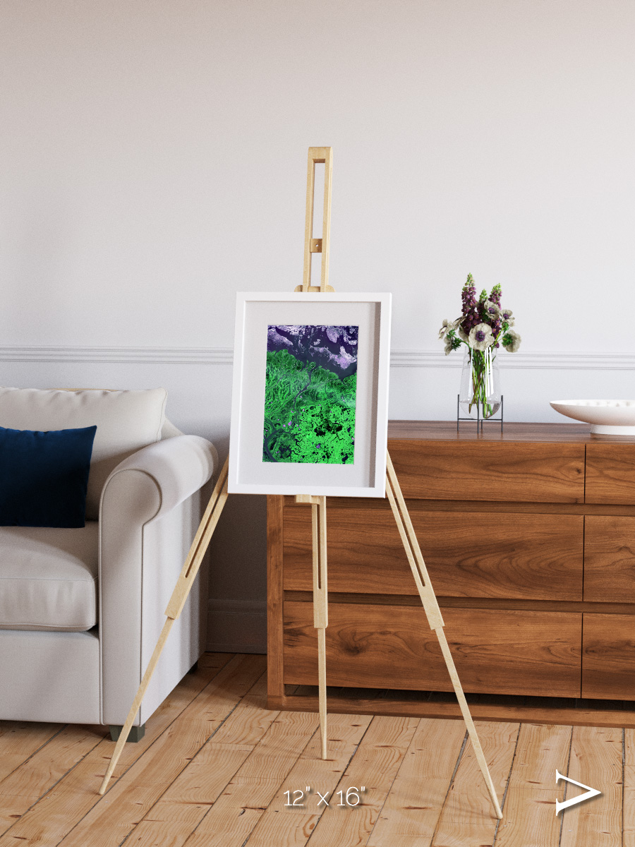 Polar Flow, Yukon Delta Framed & Mounted Print