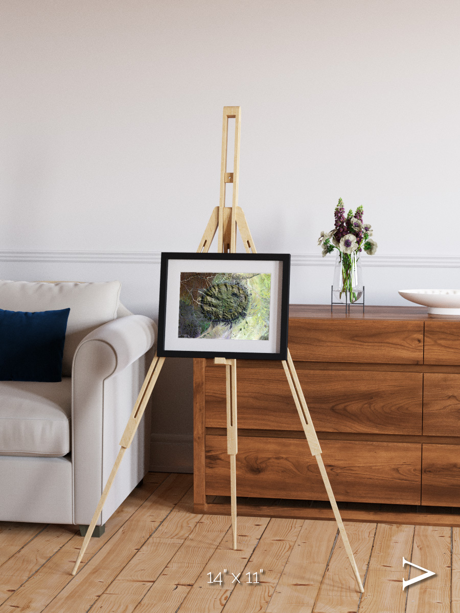 Windwritten Dunes, Brandberg Massif Framed & Mounted Print