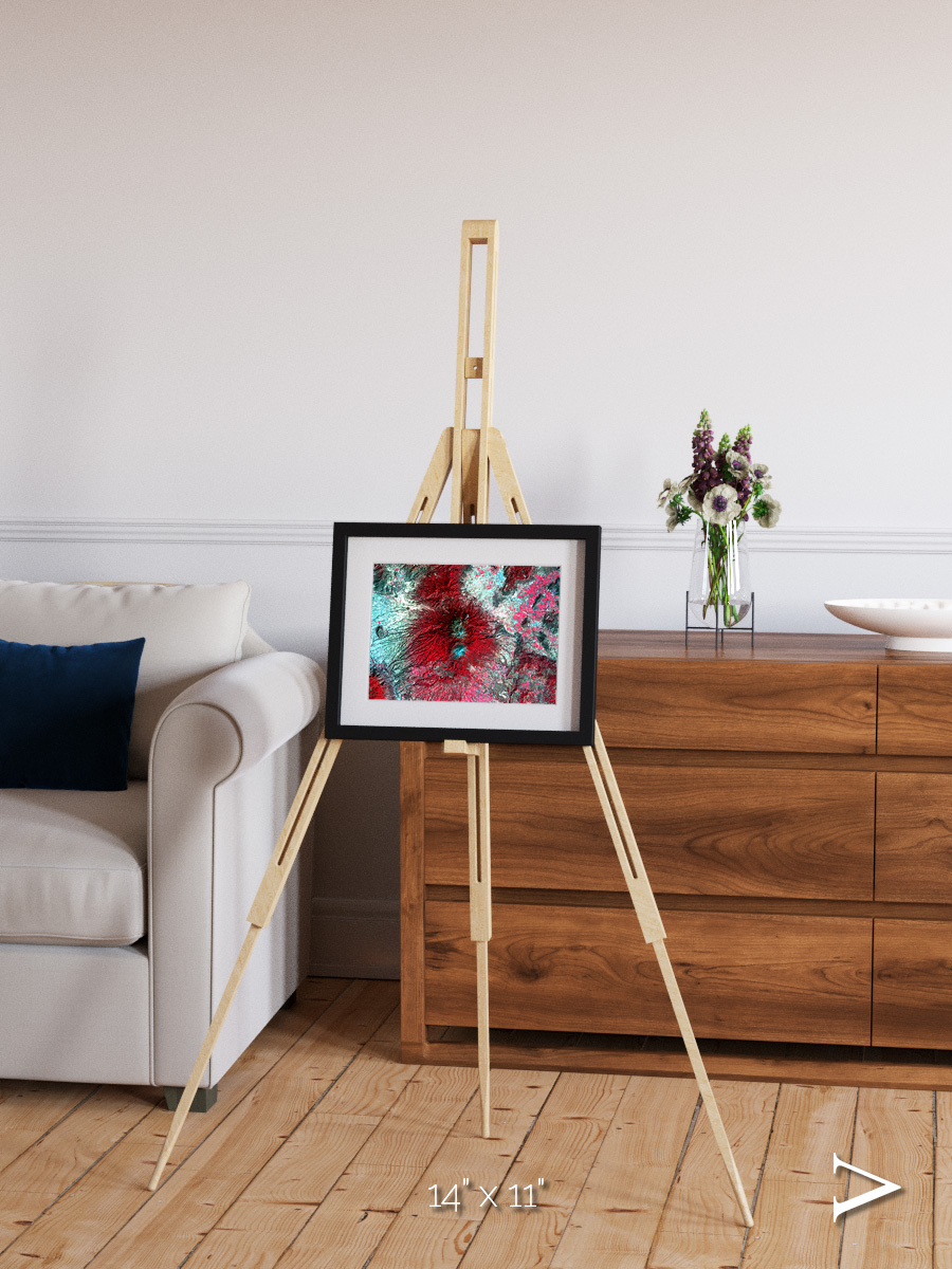 Lava Lines, Colima Volcano Framed & Mounted Print