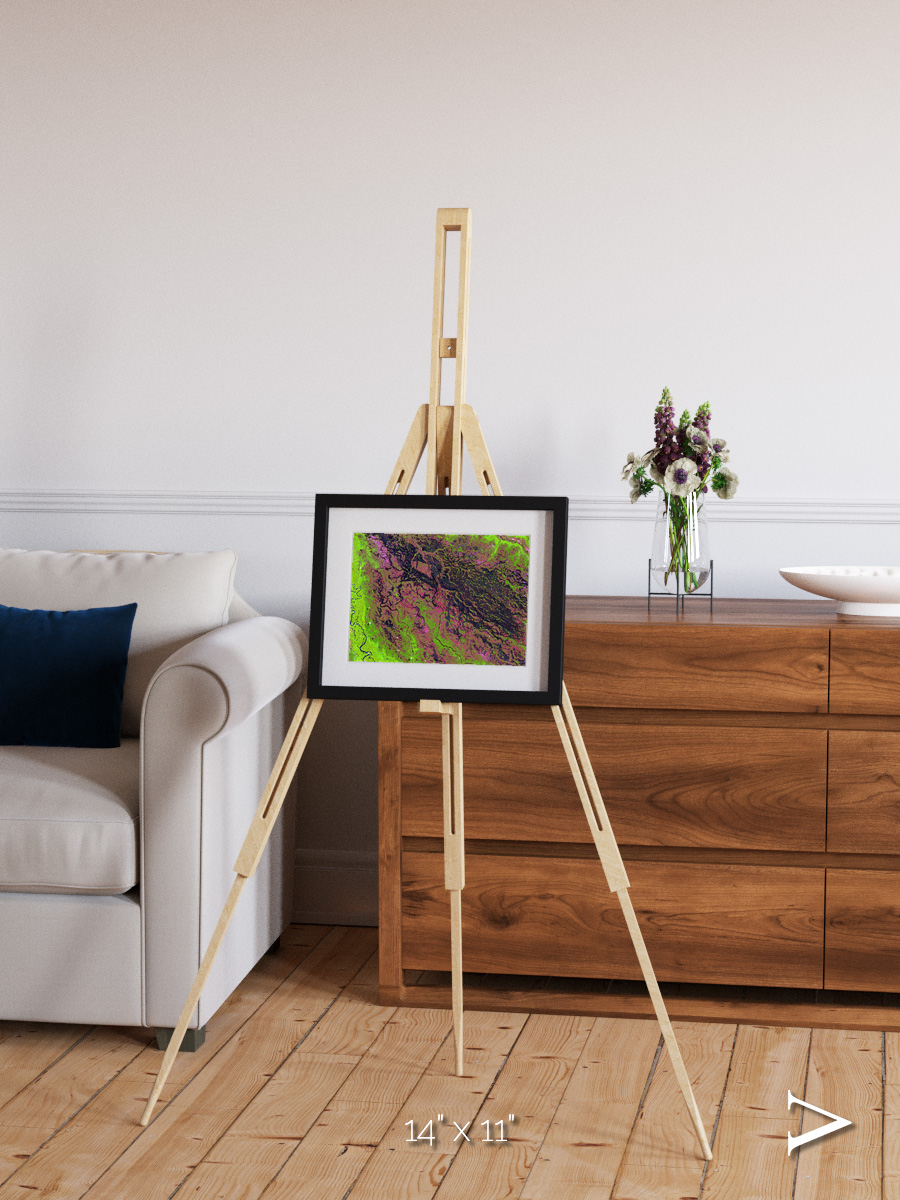 Channel Lines, Demini River Framed & Mounted Print