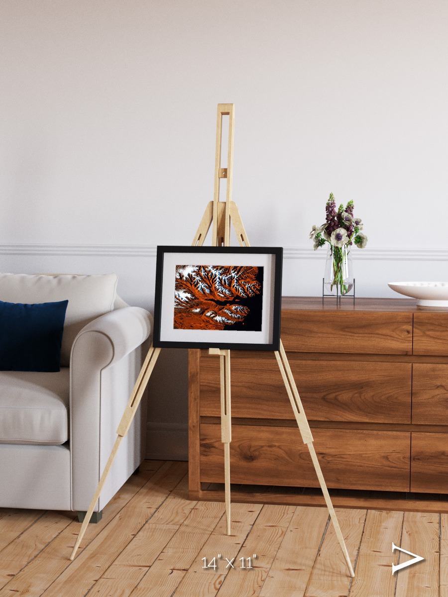 Striped Coast, Eyjafjörður Framed & Mounted Print