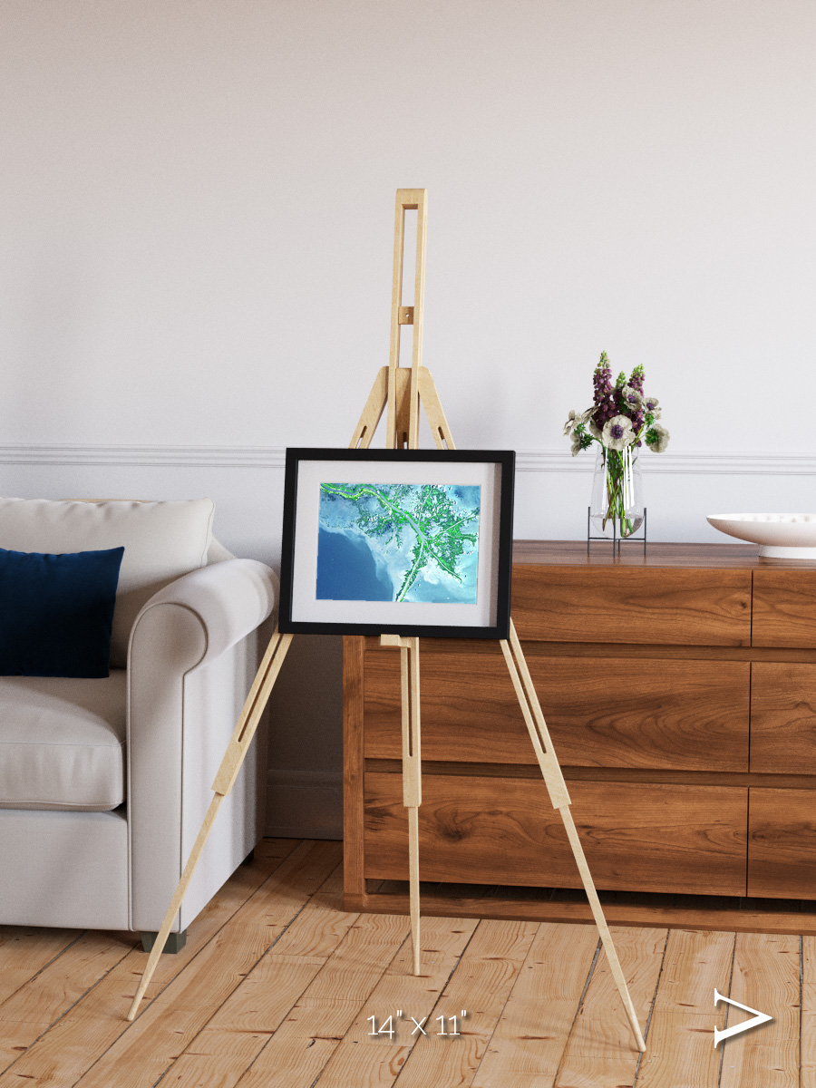 Arid Mosaic, Mississippi River Delta Framed & Mounted Print