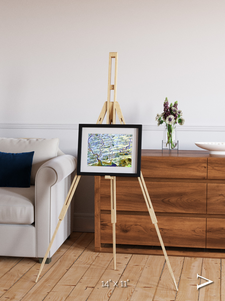 Islands in Blue, Niger River Framed & Mounted Print
